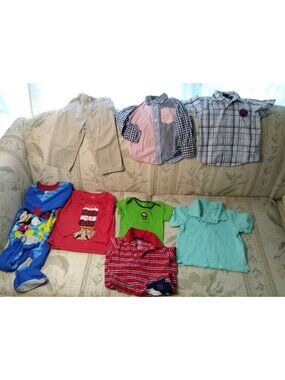 10 pieces boys 18 months clothing pajamas corduroy/other pants shirts one piece